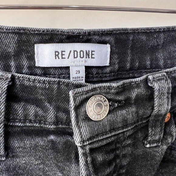 RE/DONE High-Rise Straight Jeans ,Size 29, Black Washed N57 - Picture 8 of 11